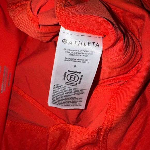 Athleta High Waist Orange Trekkie North Short Size 6 - Picture 4 of 6